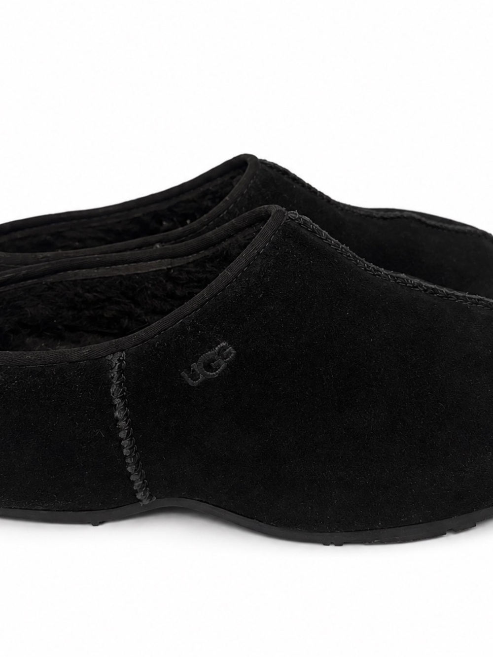 UGG Cottage Clogs Black Suede Slip-On Shoes – Size 8 Cozy Fall Fashion - Picture 2 of 6